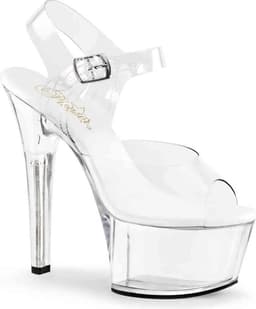 Pleaser - ASPIRE-608 Sandaal met enkelband, Paaldans schoenen - Paaldans schoenen - 41 Shoes - Transparant — thumbnail 1