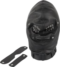 LateX – Latex Hoofdmasker in Strakke Anatomische Vorm met Montage Ring voor Mond – Zwart — thumbnail 3