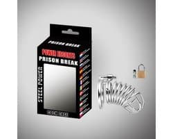 Power Escorts - Prison Break - Verstelbare Cockcage Met Slot - Kuisheidskooi  voor Mannen - Speeltje voor Mannen - Cockcage - Chasity cage - Groot Formaat -  50 mm - Big Size - BR88 - Metaal - gave Cadeaubox