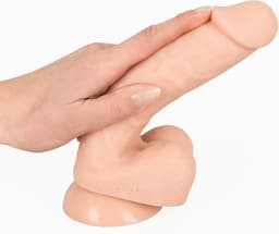 real extreme dildo 18 cm - zuignap - beige — thumbnail 5