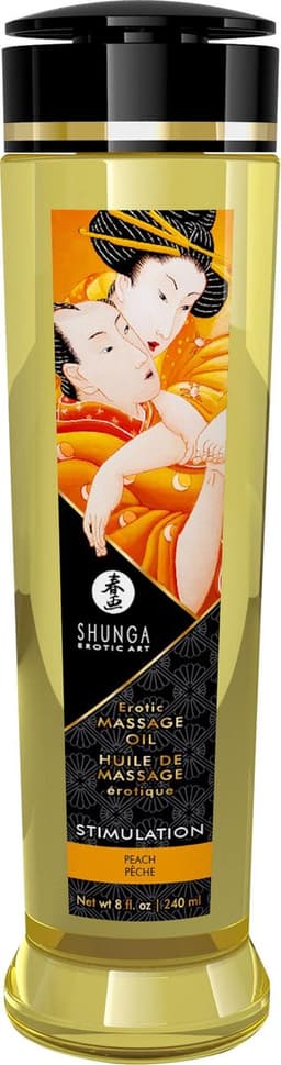 Shunga - Massageolie - Stimulation Peach - Perzik -240 ml — thumbnail 4