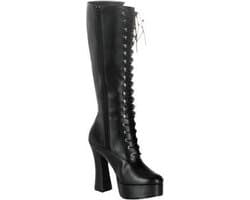 Pleaser - ELECTRA-2020 Kniehoge laarzen - US 8 - 38 Shoes - Zwart