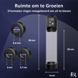 Toys Hub® Automatische Penispomp MAX - Met 3 Penisringen & Ebook - Elektrisch - USB Oplaadbaar - LED Scherm - Sex Toys voor Mannen - Penis Vergroter – 20 CM — thumbnail 4