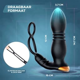 LoveVlijt - Luxe Prostaat Stimulator met Cockring - 10 Vibratiestanden - Vibrerende Butplugg - Anaal Dildo voor Mannen - Draadloos - Dubbele Stimulatie - Anale Speeltjes - Buttplugs - Op afstand - Inclusief Extra Vibrator en App - Vibrator — thumbnail 3