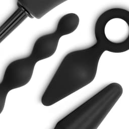 Anale Plug en Douche Set - Zwart — thumbnail 2