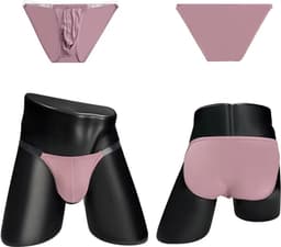 Heren Slip met Transparante Bandjes - Sexy Ondergoed - Lingerie - Roze — thumbnail 2