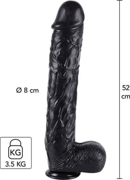 Dong XXXXL 52cm - Extreme Lange en Dikke Zwarte Dildo - Mega Dildo - 52 cm - Monsterlijke Dildo — thumbnail 1