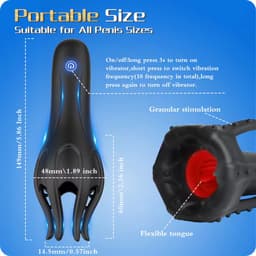 Eikel vibrator Deluxe | met tong | Masturator | 10 vibratiestanden | USB oplaadbaar | Penis | Stimulatie — thumbnail 3