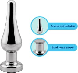Cupitoys® Metalen buttplug - Zilver - Diamant blauw - Taps - Small - Sex toys voor vrouwen - Sex toys voor mannen - Buttplugs — thumbnail 5