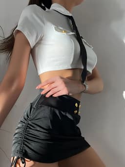 piloten kostuum rollenspel sexy erotisch stropdas pet — thumbnail 3