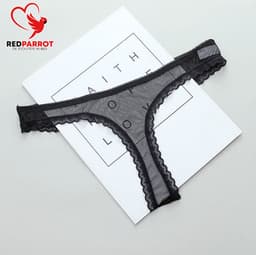 Erotische transparante slip - Zwart - String - One size - Sexy — thumbnail 2