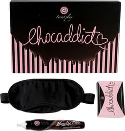 Secretplay - erotische bodypaint - chocolade + blinddoek + spel erotische kaarten (Frans/portugees) / sex / erotiek toys — thumbnail 1