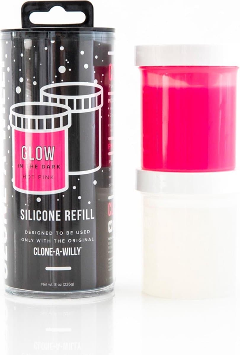 Clone-A-Willy - Refill Glow in the Dark Hot Pink Silicone — afbeelding 1