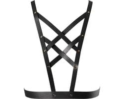 Bijoux Indiscrets Maze Net Cleavage Harnas - Zwart