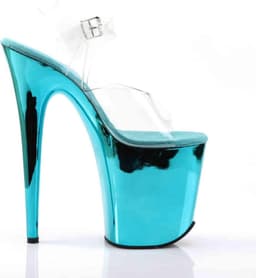Pleaser - FLAMINGO-808 Sandaal met enkelband, Paaldans schoenen - Paaldans schoenen - 36 Shoes - Blauw/Transparant — thumbnail 5