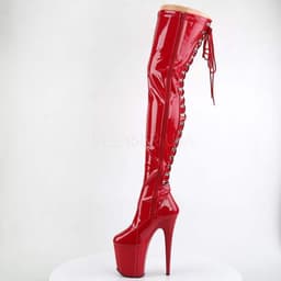 Pleaser - FLAMINGO-3063 Plateau Overknee Laarzen - Paaldans schoenen - 40 Shoes - Rood — thumbnail 4