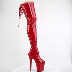 Pleaser - FLAMINGO-3063 Plateau Overknee Laarzen - Paaldans schoenen - 40 Shoes - Rood — thumbnail 2