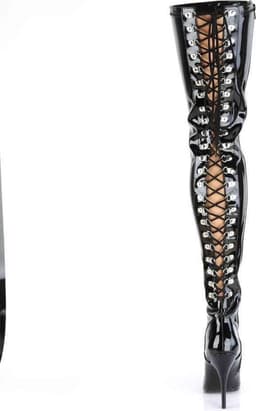 EU 39 = US 9 | SEDUCE-3063 | 5 Open Back D-Ring Stretch Thigh BT — thumbnail 4