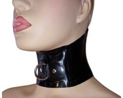 100% Latex halsband met ring voor BDSM activiteiten - Verstelbaar met touw - Choker