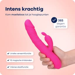 MyFantasy® Stotende Rabbit Vibrator - Verwarmbaar - Pulsing Clitoris en G-spot Stimulator - Vibrators voor Vrouwen Realistisch - Sex Toys voor Koppels - Kamasutra Seksspeeltjes - Tarzan Vibrator Dildo - Roze — thumbnail 3