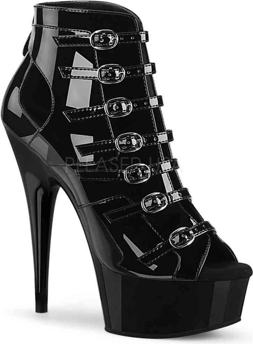 Pleaser - DELIGHT-600-11 Plateau Laarzen - US 7 - 37 Shoes - Zwart — afbeelding 1