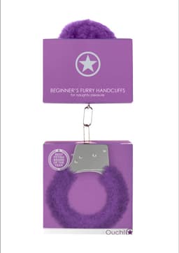 Shots Ouch! HandBoeien Beginner's Handcuffs Furry paars — thumbnail 2