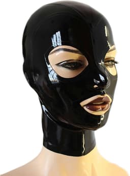 100% Latex Masker BDSM - Capuchon - Open mond - Ogen - Neusgaten - Rollenspel - Unisex - Extreme SM - Cosplay - MAAT L/XL — thumbnail 1