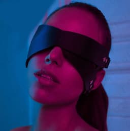 Verstelbare lederen BDSM blinddoek - Oog masker - Zeer luxe uitvoering - Gespsluiting - SM - Leer - Hoge kwaliteit - One size — thumbnail 2