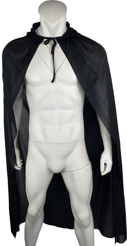 Doorschijnende Cape - BDSM - Erotisch - SM Meester - Heren Lingerie - Rollenspel Outfit - Clubwear - Transparant - Vampier - Tovenaar - Halloween — thumbnail 2