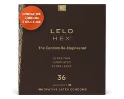 LELO HEX Respect XL - Condooms - 58 mm breed - 36 stuks