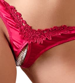 Cottelli Collection – Riostring met Fijn Borduurwerk met Open Kruis voor Intieme Aandacht – Maat XL – Rood — thumbnail 3