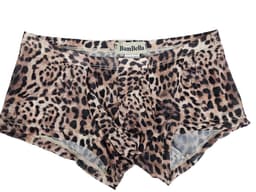 BamBella ® - Boxer short - Maat S/M - Panterprint - Bruin Dun kant gaas stof Ondergoed — thumbnail 3