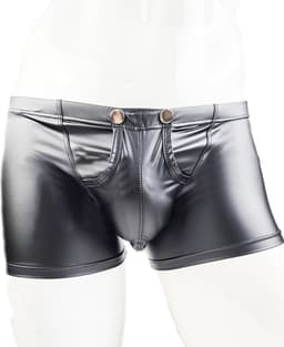 BamBella ® - Boxer short - Maat S- MAT glans - Zwart BDSM kleding kruisloos open kruis erotische heren kleding — thumbnail 1