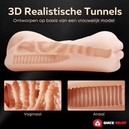 Quick Relief Tessa™ - Masturbator - Pocket Pussy - 3 in 1 - Blowjob Simulator - Seks Toys voor Mannen - Kunstvagina - voor Heren - Sex Speeltje - Zelf aftrekken - Seks - Stroker — thumbnail 4