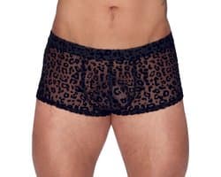 Noir Handmade - Leopard flock short Korte broek - 2XL - Zwart