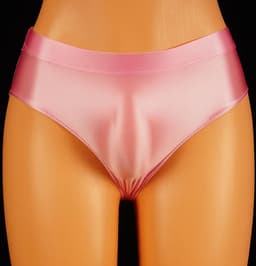 Satijnen Dames Slip voor Mannen – Glanzend – Hoge Taille – Roze — thumbnail 3
