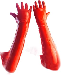 BamBella® - 100% LATEX Handschoenen Lang BDSM SM sexy glans handschoen Rood — thumbnail 1