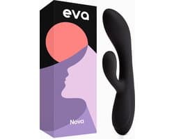 Eva® Nova - Rabbit Vibrator - Clitoris & G-spot Stimulatie - Verleidelijke Audio Verhalen - Fluisterstil & Discreet - Sex toys voor Vrouwen - Vibrators voor Koppels - Seksspeeltjes - Vibrators voor vrouwen - Cadeau voor vrouw - Obsidian Black