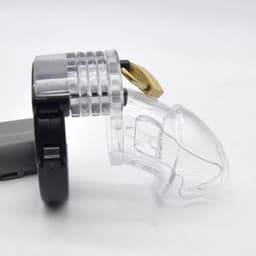 Chastity Cage Transparant - Peniskooi - Kuisheidskooi met Slotje - Penis Cage - Chastity Cage Clear - Look The Penis Up — thumbnail 4