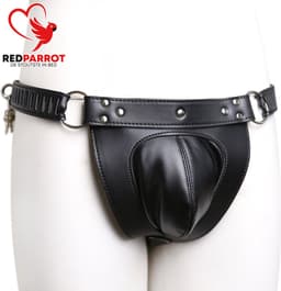Chastity onderbroek voor Heren - Kuisheidskooi met slot - Leder — thumbnail 1