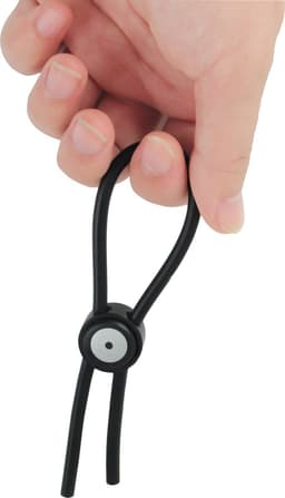 Banoch | Verstelbare Lasso Cockring | Zwart Siliconen | One Size | penisring — thumbnail 4