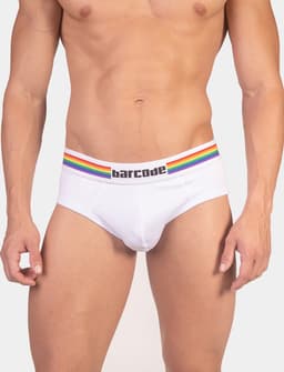 Barcode Berlin Backless Brief Pride White - MAAT M - Erotisch Heren Ondergoed - Slip voor Man - Sexy mannen Slip — thumbnail 3