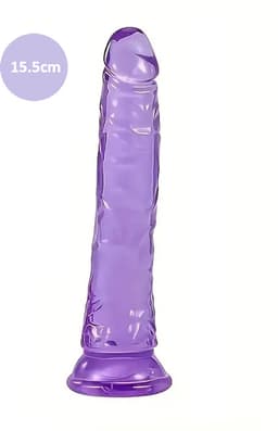 Paarse Dildo Met Zuignap - Voor Vrouwen & Mannen - Anaal - Zacht & Flexibel - 15.5CM — thumbnail 1