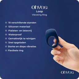 OHYES Cockring Vibrerend - Sex Toys voor Koppels - Vibrerende Cockring - Siliconen Penisring - Night Blue — thumbnail 2