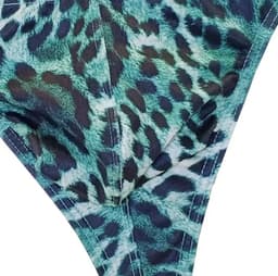 LekkerStout Heren Luipaard String - Turquoise - Sexy Herenondergoed | L | ( LS248 ) — thumbnail 2
