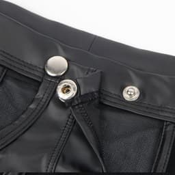 PleazureX Leren boxer met losmakende kruis - opwindend - nachtclub - sexy - doorschijnend - heren lingerie - Maat L — thumbnail 4