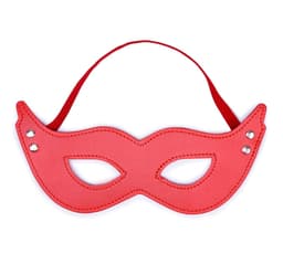 Pu lederen Masker - Sexy masker - Rollenspel masker - Rood - PU Leer - Sexy - Erotisch masker - Harnas - Meesteres One2Play — thumbnail 4
