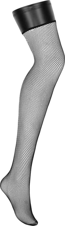 Sexy Zwarte Kousen L/XL wetlook rand — thumbnail 5