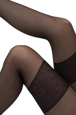 GIULIA Panty - Intimo Noir 20 - Open Kruis Panty - Suspender Panty - Ingebreid Boord - Platte Naden - Versterkte Teen - 20 Den - Large - Zwart — thumbnail 4