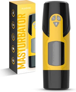 Pleazure Yellow Masturbator – Pocket Pussy – Seks Toys voor Mannen – Nep Vagina Mannen met Deepthroat & Pussy — thumbnail 1